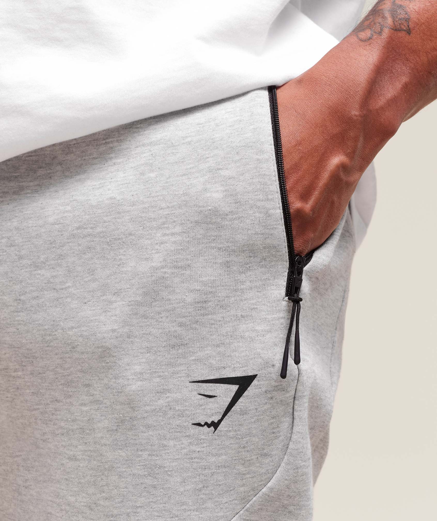 Gymshark Interlock Tech Joggers Light Grey Core Marl