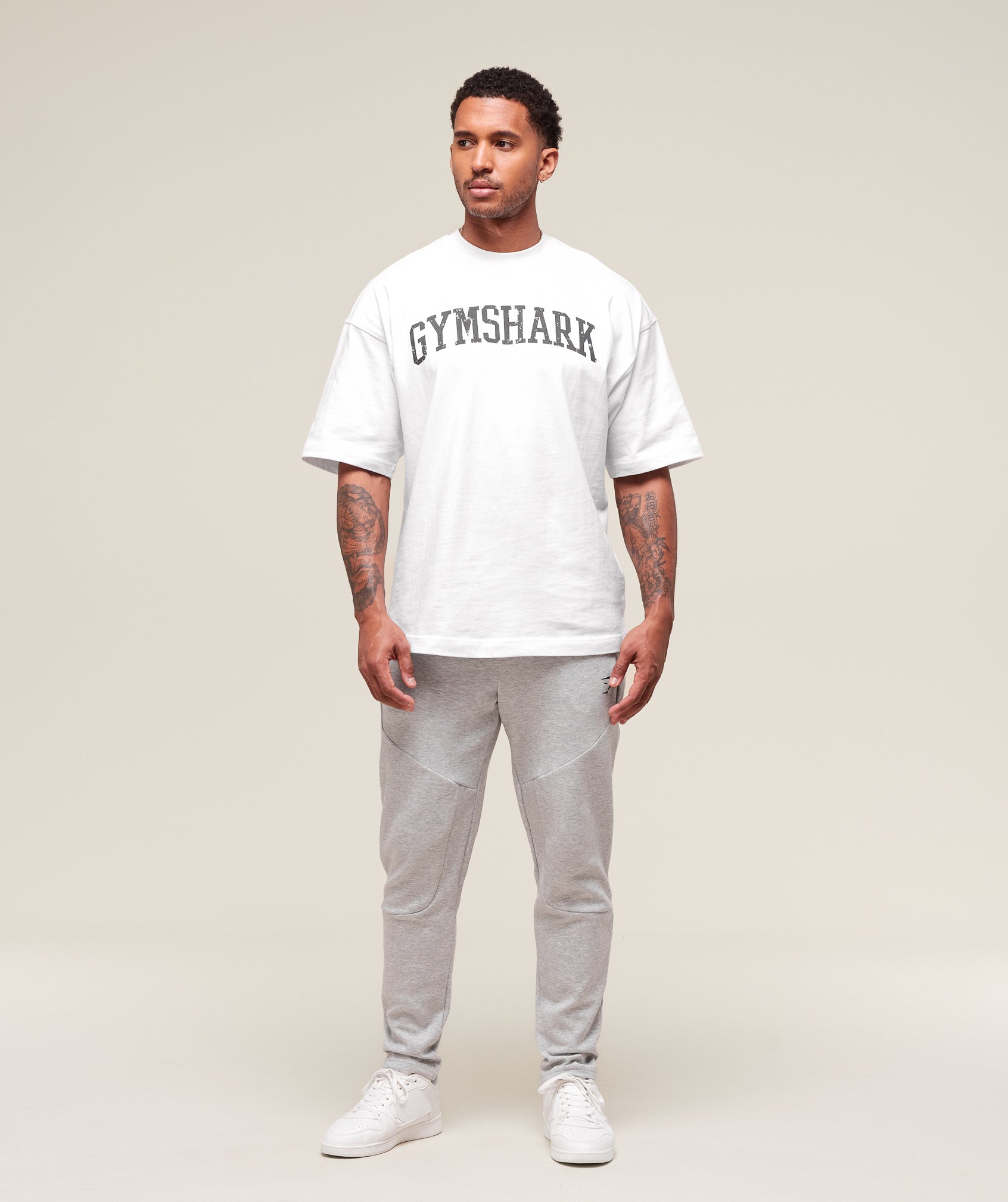 Gymshark Interlock Tech Joggers Light Grey Core Marl