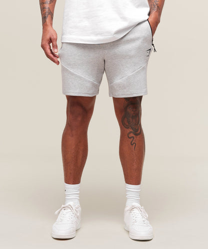 Gymshark Interlock Tech 6" Shorts Light Grey Core Marl