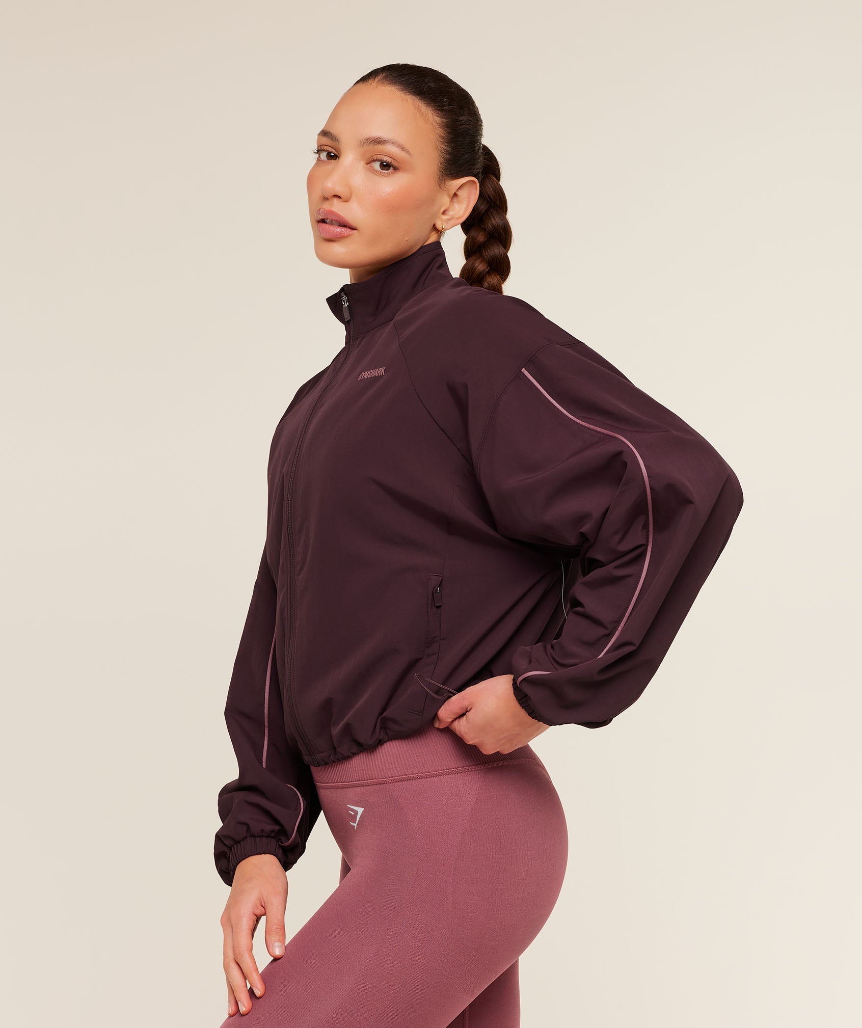 Women's Gymshark To From Zip Through Cherry Purple