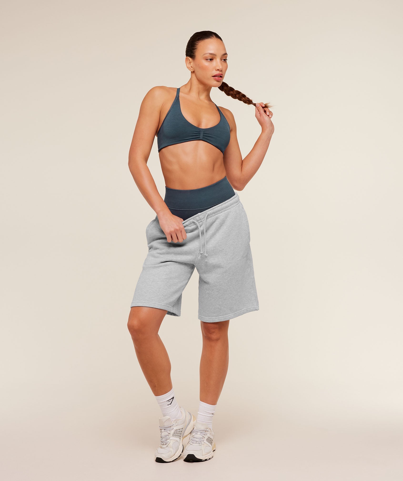 Women's Gymshark To From Shorts Bros Soft Grey Marl