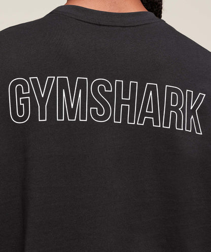 Women's Gymshark Trace Graphic Long Sleeve Top Black