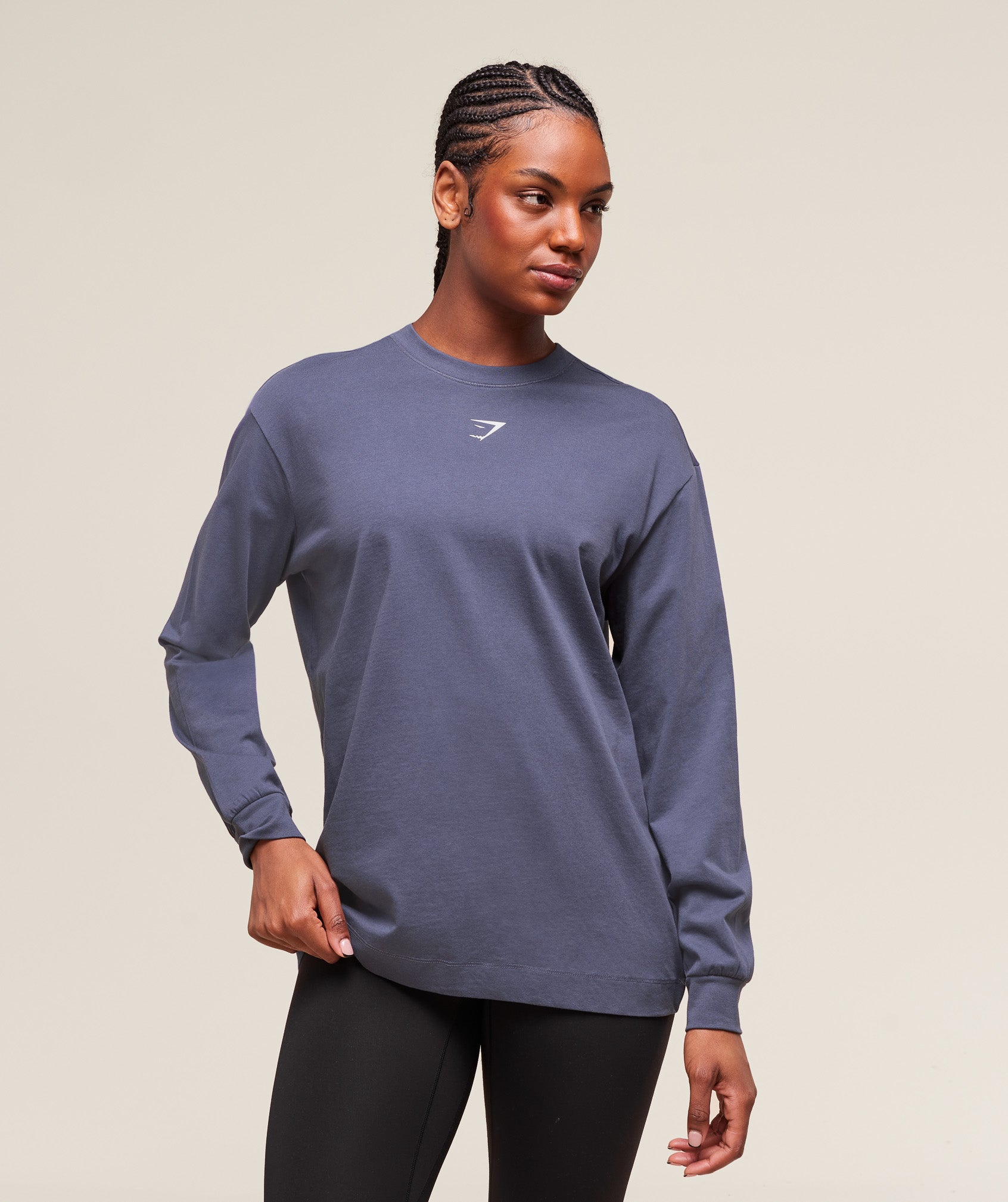 Women's Gymshark Trace Graphic Long Sleeve Top Weighted Purple