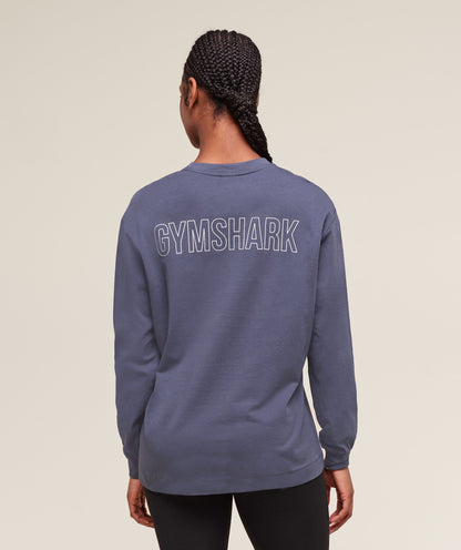 Women's Gymshark Trace Graphic Long Sleeve Top Weighted Purple