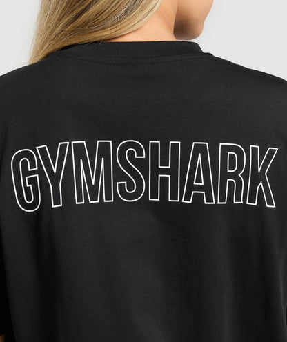 Women's Gymshark Trace Graphic Oversized T-Shirt Black
