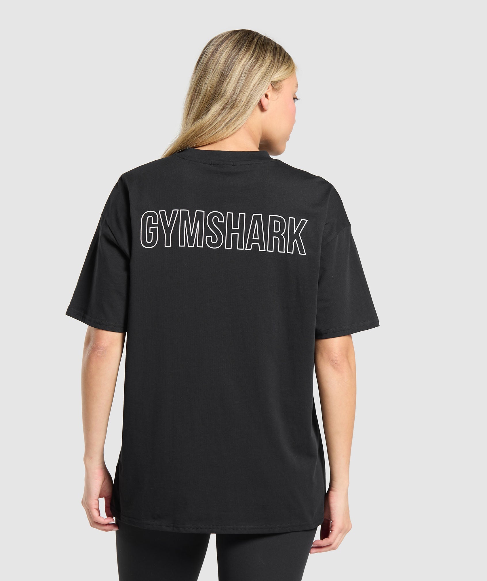 Women's Gymshark Trace Graphic Oversized T-Shirt Black