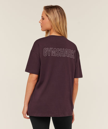 Women's Gymshark Trace Graphic Oversized T-Shirt Gs Cherry Purple