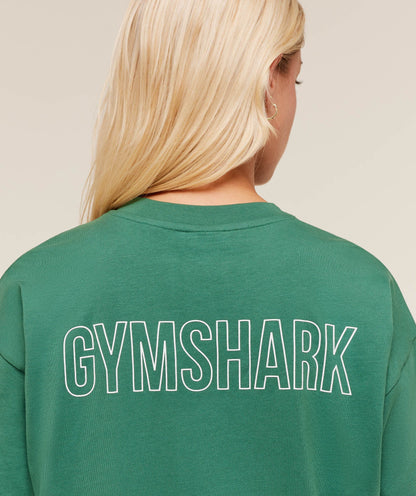 Women's Gymshark Trace Graphic Oversized T-Shirt Lift Green