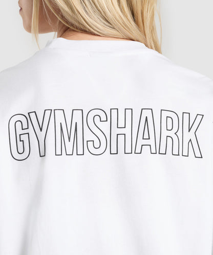 Women's Gymshark Trace Graphic Oversized T-Shirt White