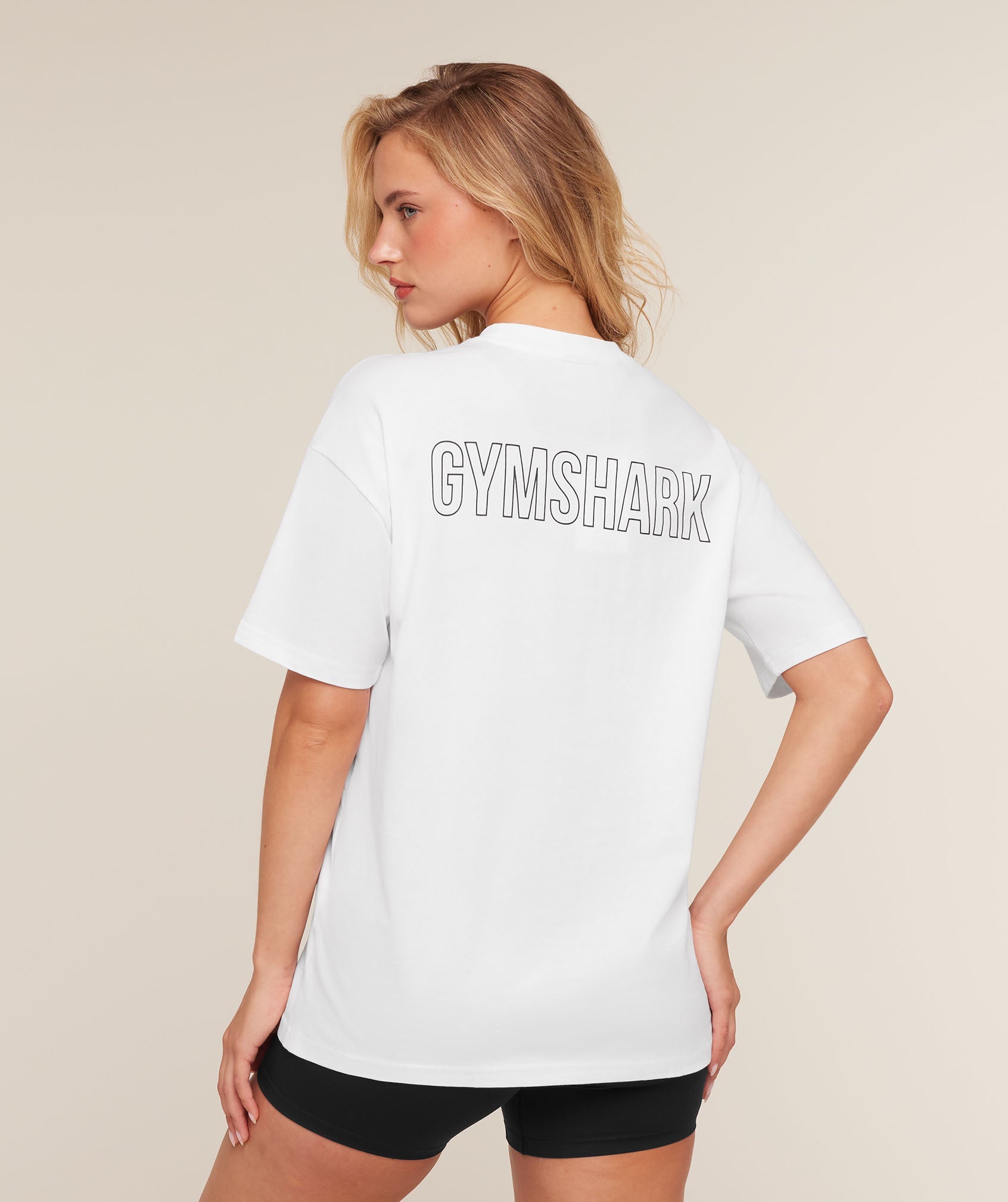 Women's Gymshark Trace Graphic Oversized T-Shirt White