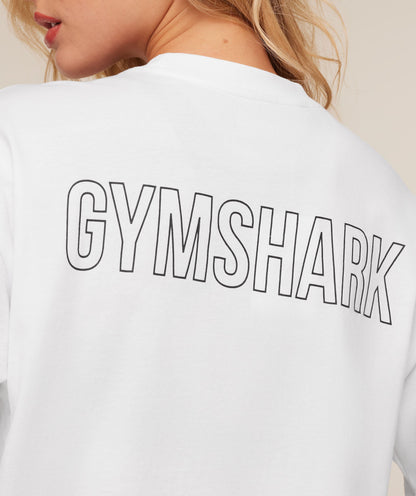 Women's Gymshark Trace Graphic Oversized T-Shirt White