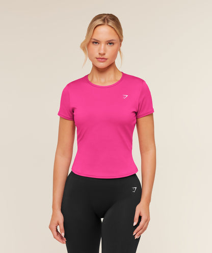 Women's Gymshark Training Baby Tee Super-Set Pink