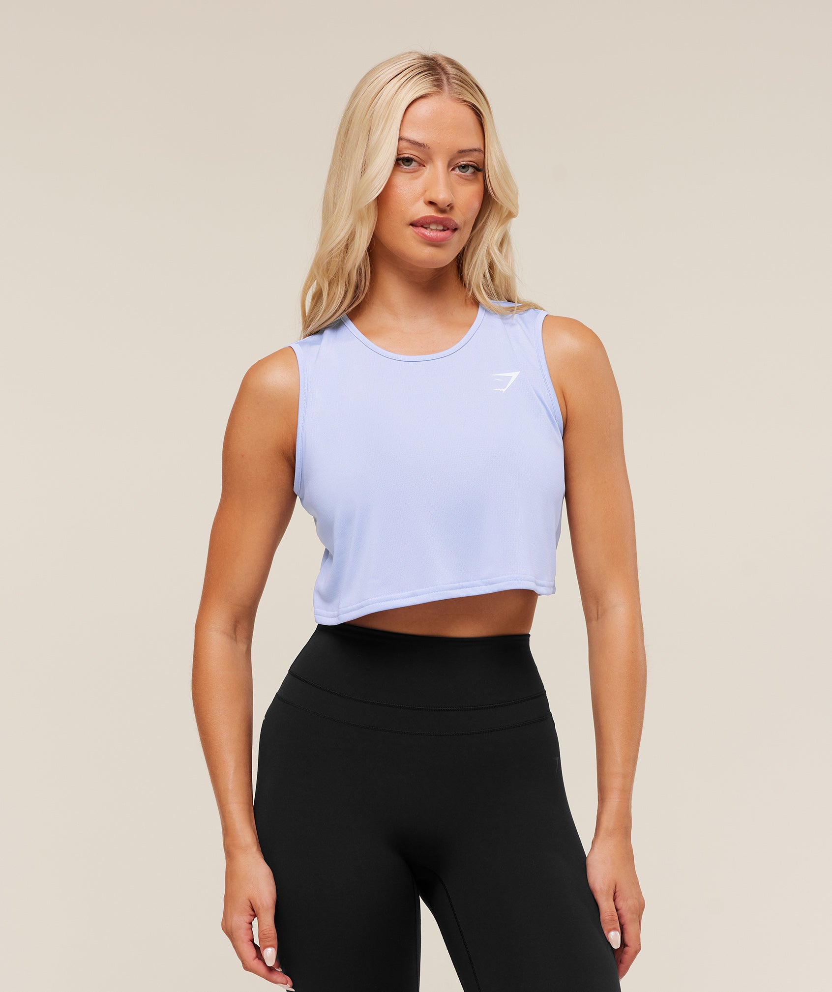 Women's Gymshark Training Crop Tank Peri Blue