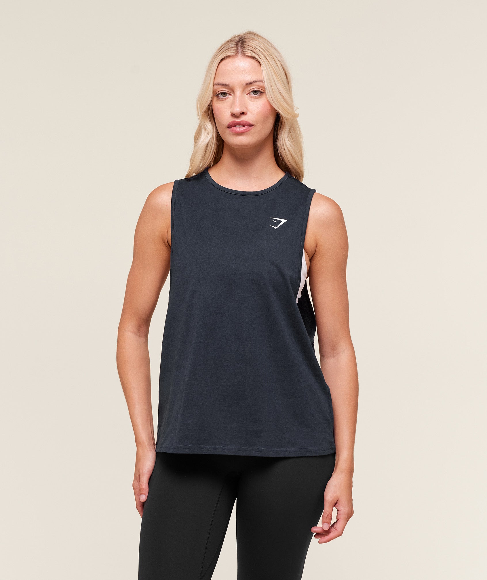 Women's Gymshark Training Drop Arm Tank Heavy Blue
