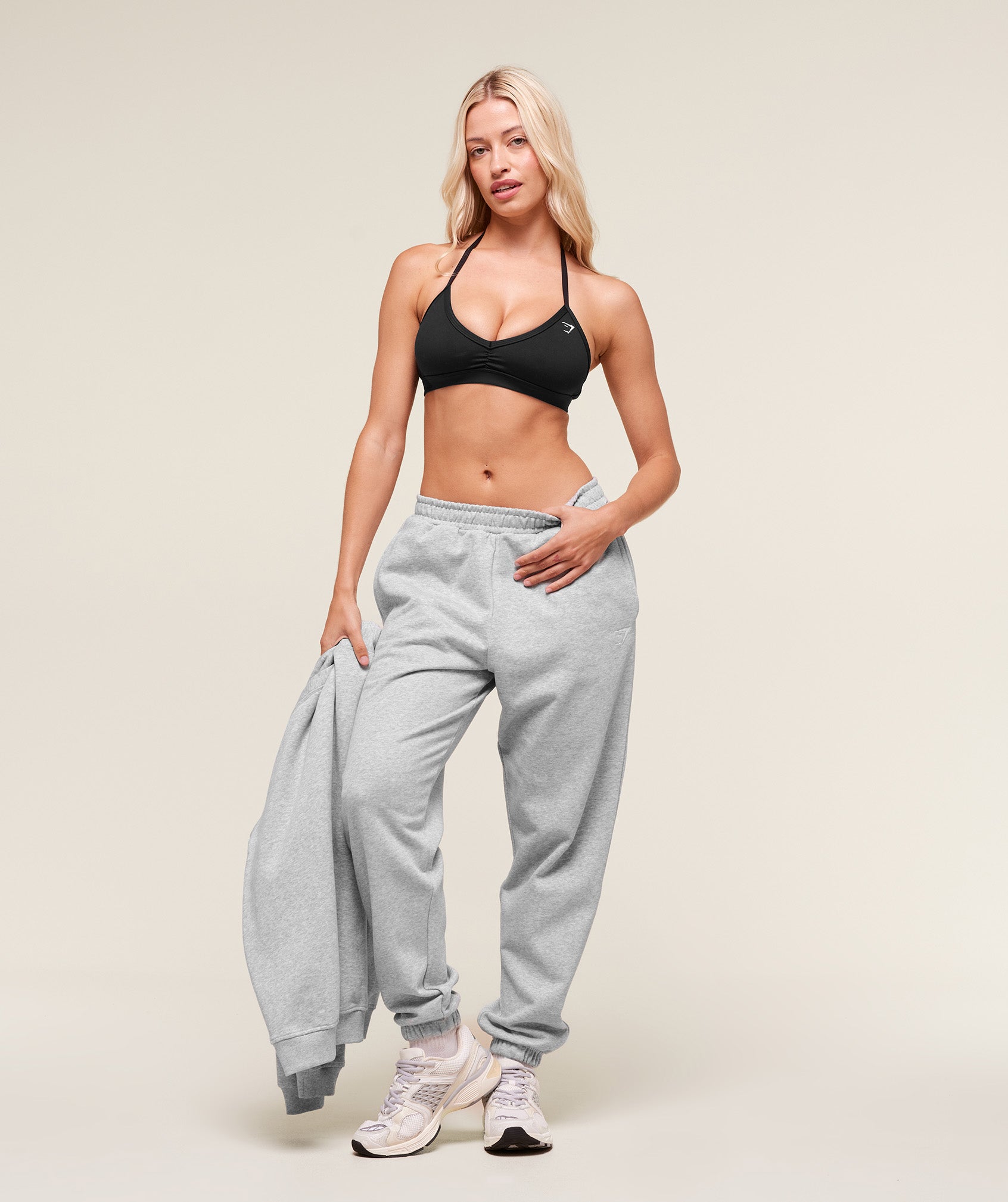 Women's Gymshark Training Fleece Joggers Light Grey Core Marl