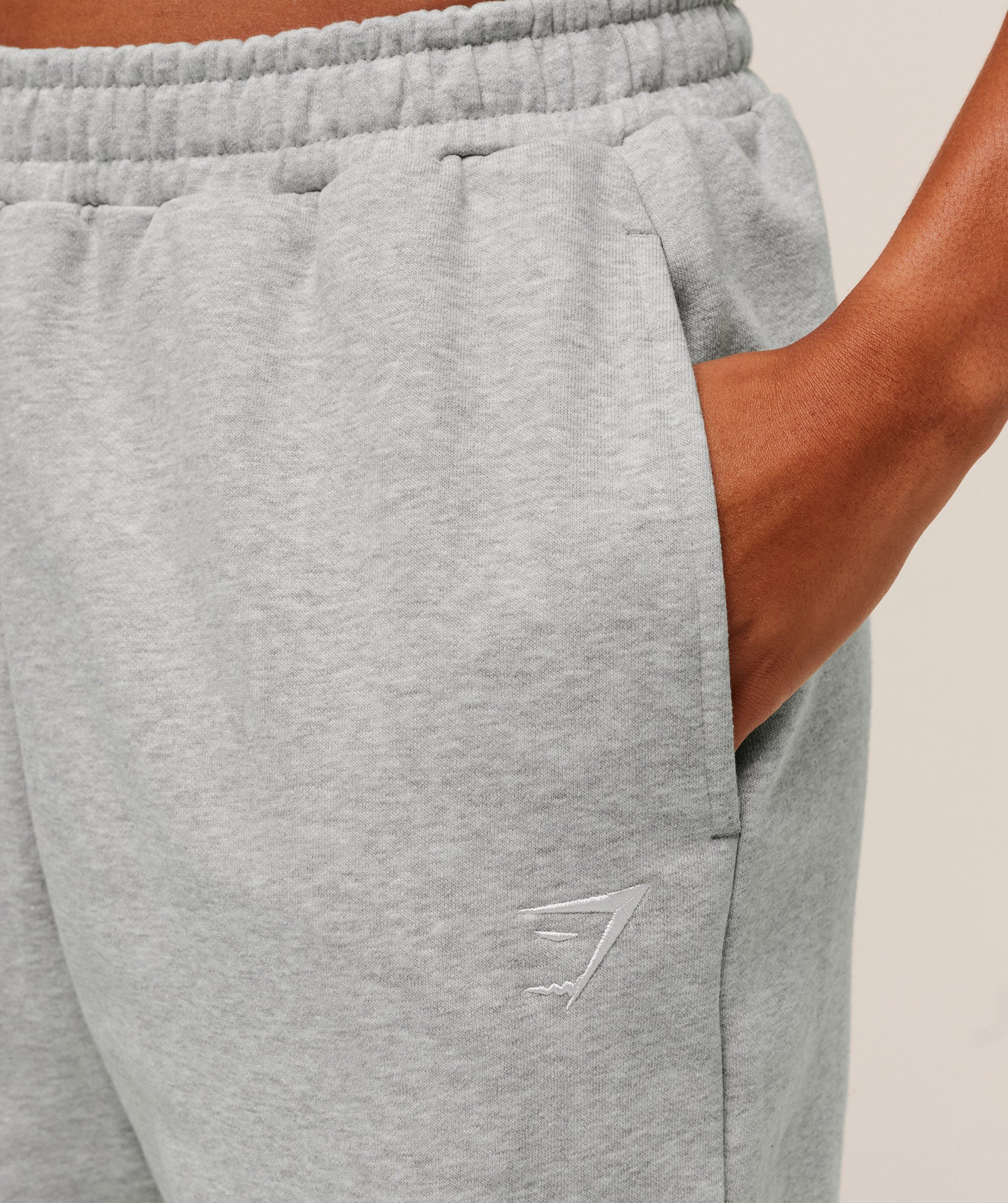 Women's Gymshark Training Fleece Short Jogger Light Grey Core Marl