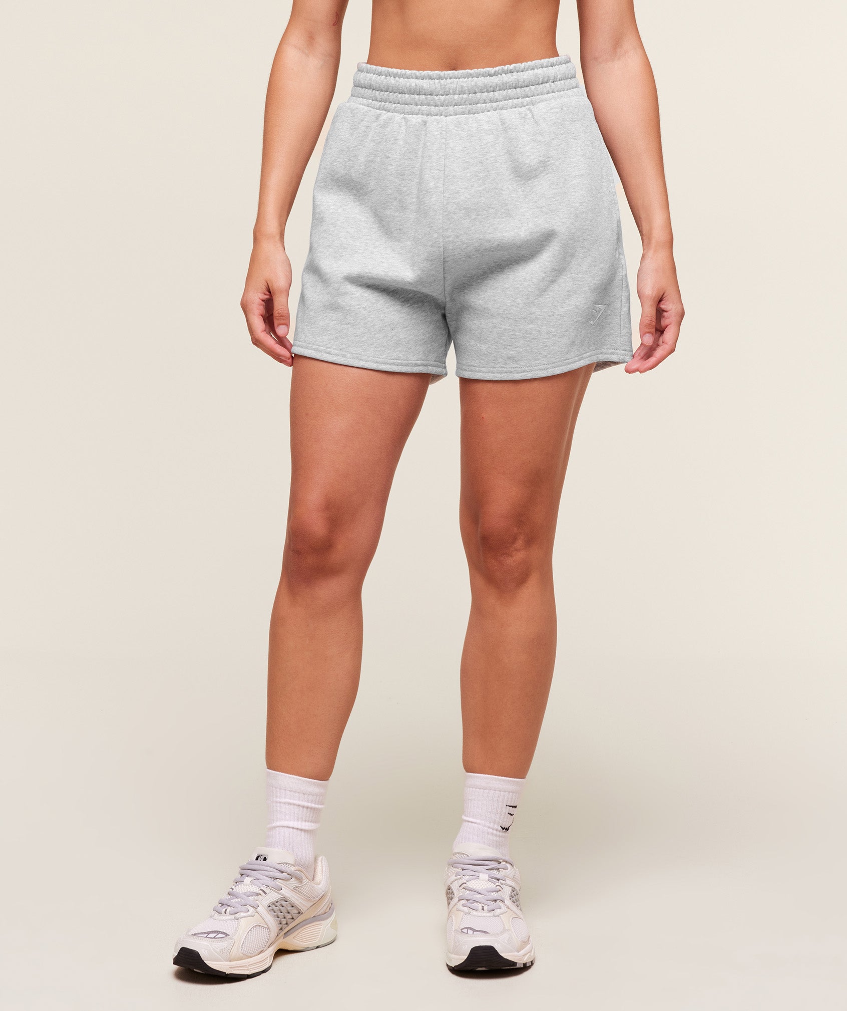 Women's Gymshark Training Fleece Shorts Light Grey Core Marl