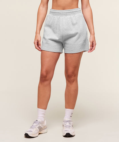 Women's Gymshark Training Fleece Shorts Light Grey Core Marl