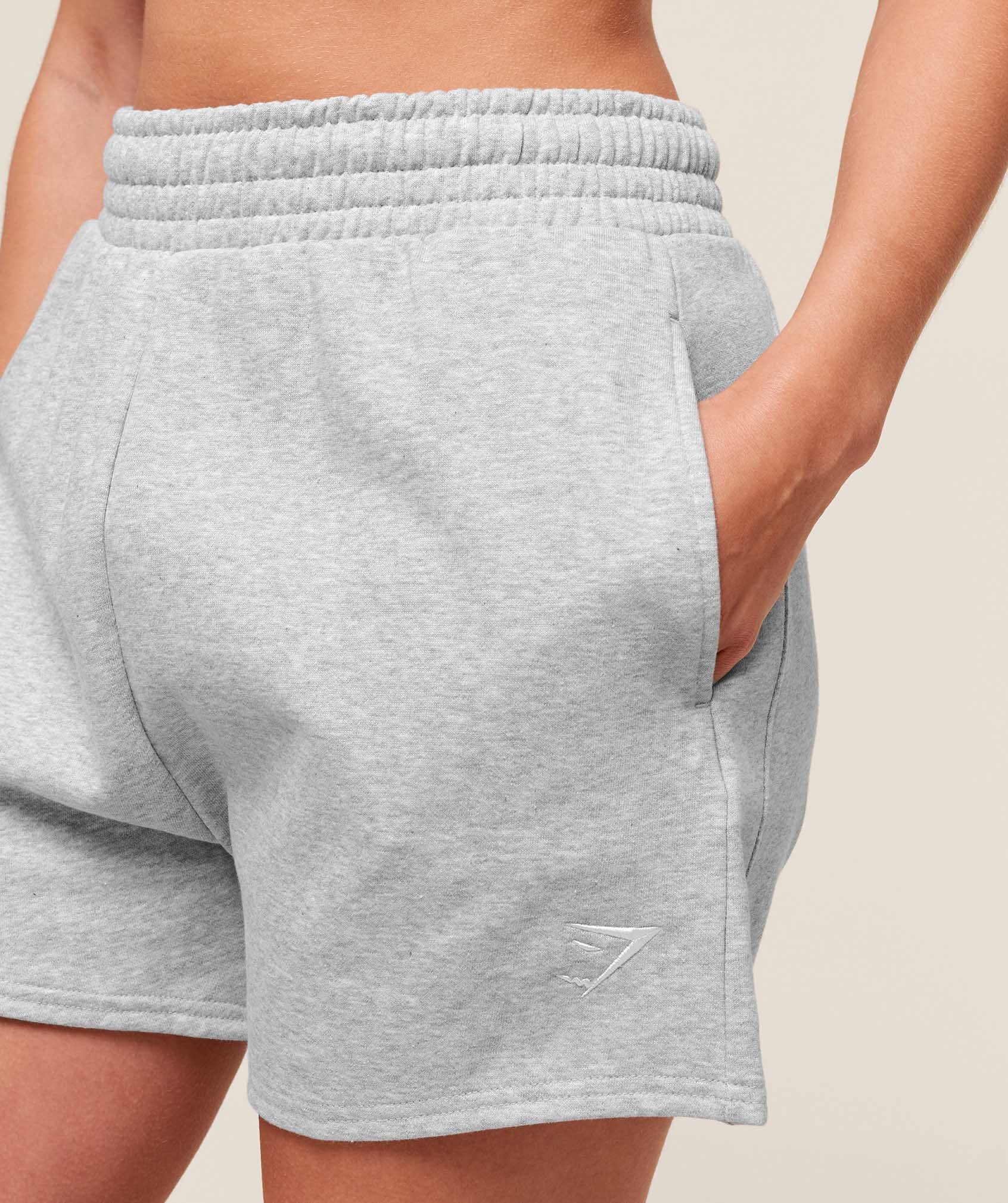 Women's Gymshark Training Fleece Shorts Light Grey Core Marl