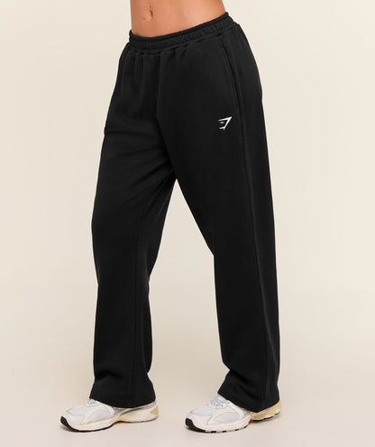 Women's Gymshark Training Fleece Straight Leg Joggers Black