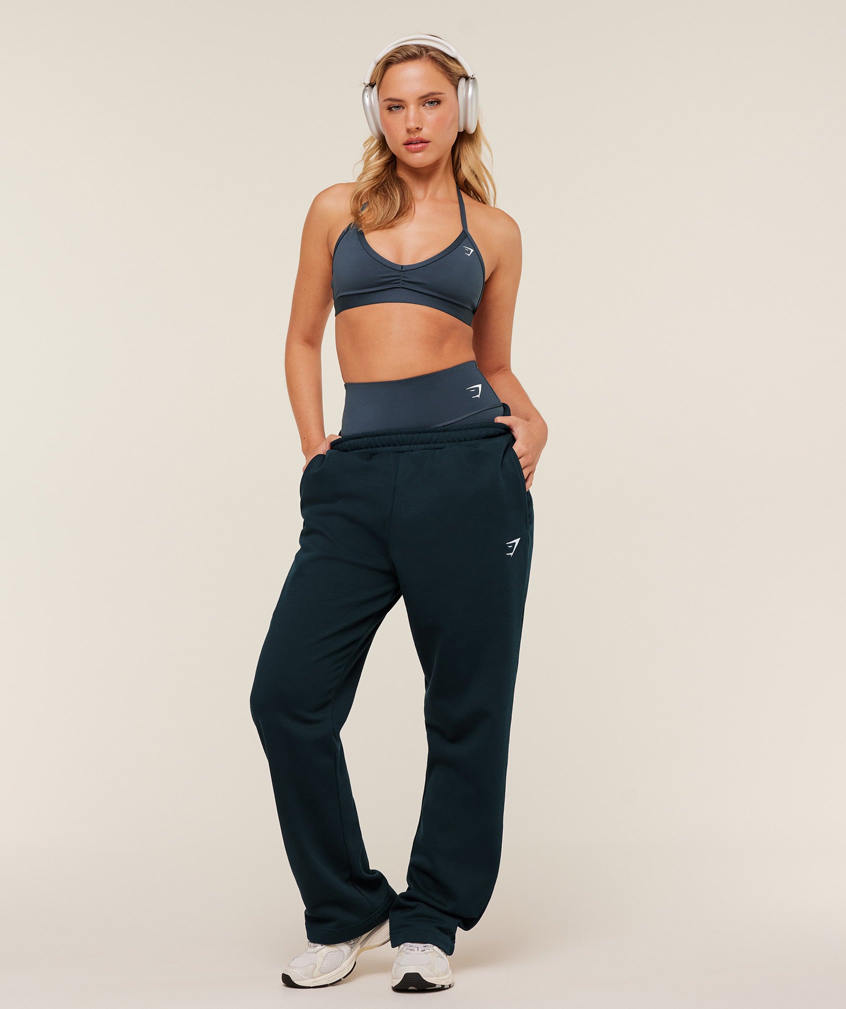 Women's Gymshark Training Fleece Straight Leg Jogger Deep Petrol Blue