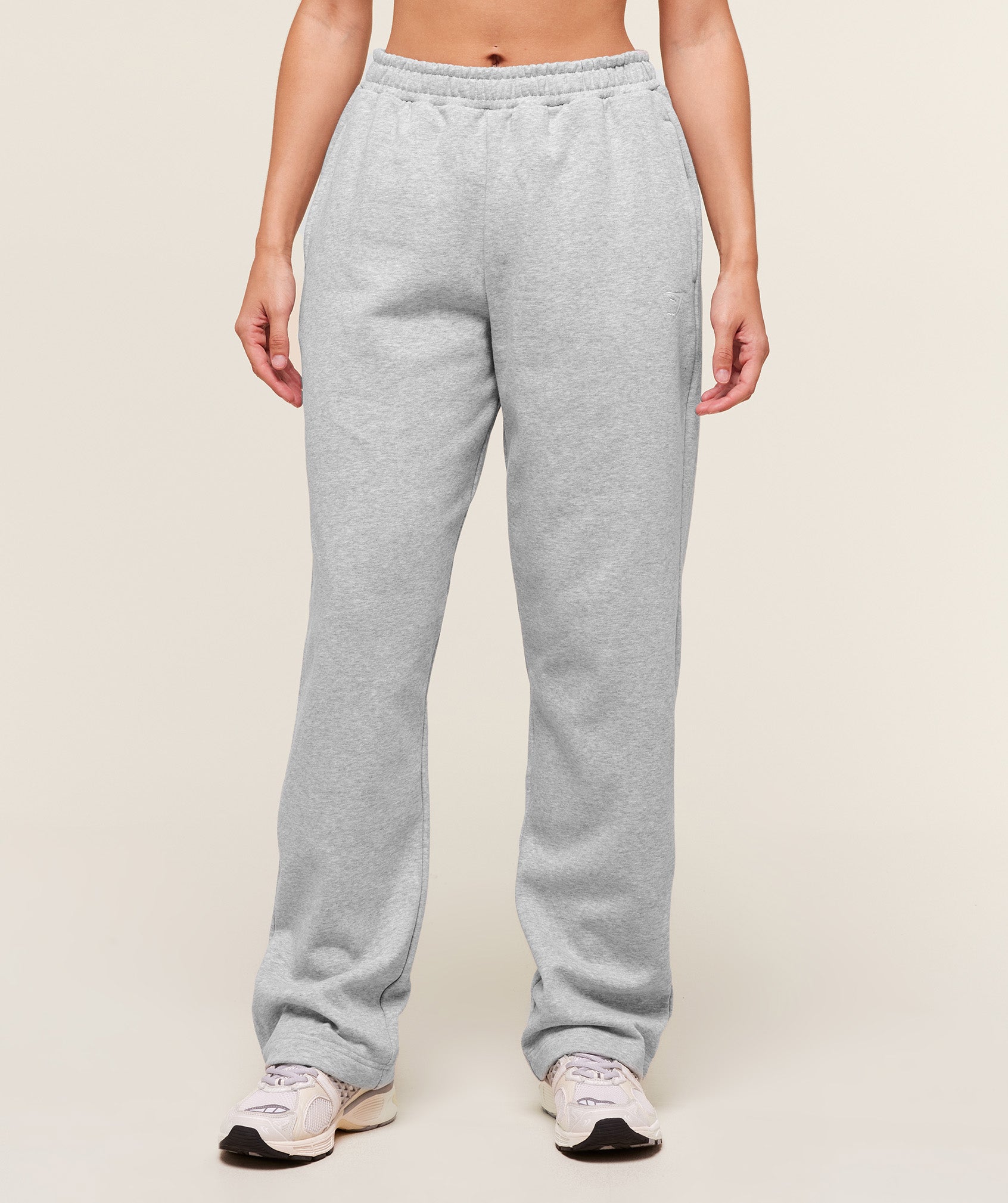 Women's Gymshark Training Fleece Straight Leg Jogger Light Grey Core Marl