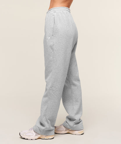 Women's Gymshark Training Fleece Straight Leg Regular Joggers Light Grey Core Marl