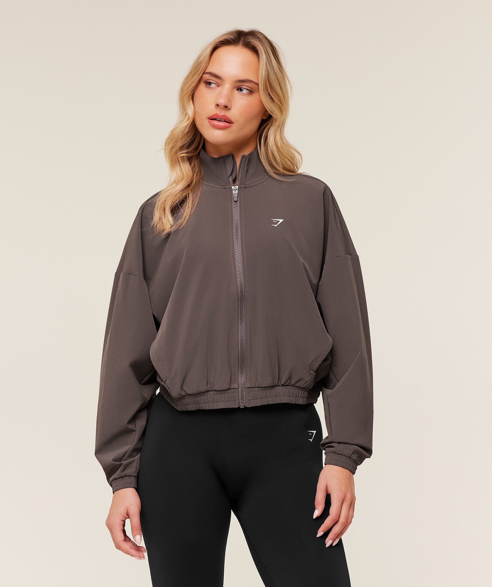 Women's Gymshark Training Everyday Woven Jacket Cool Brown