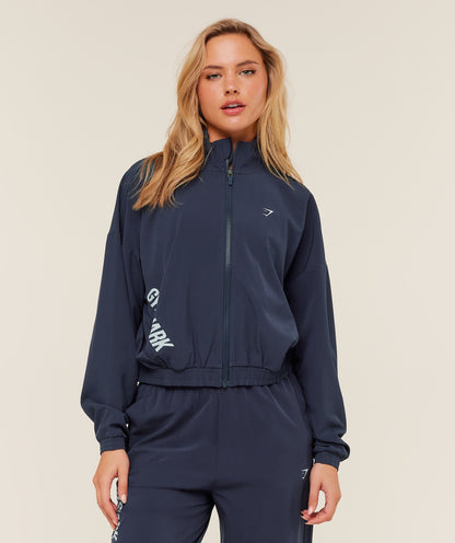 Women's Gymshark Training Everyday Woven Jacket Heavy Blue