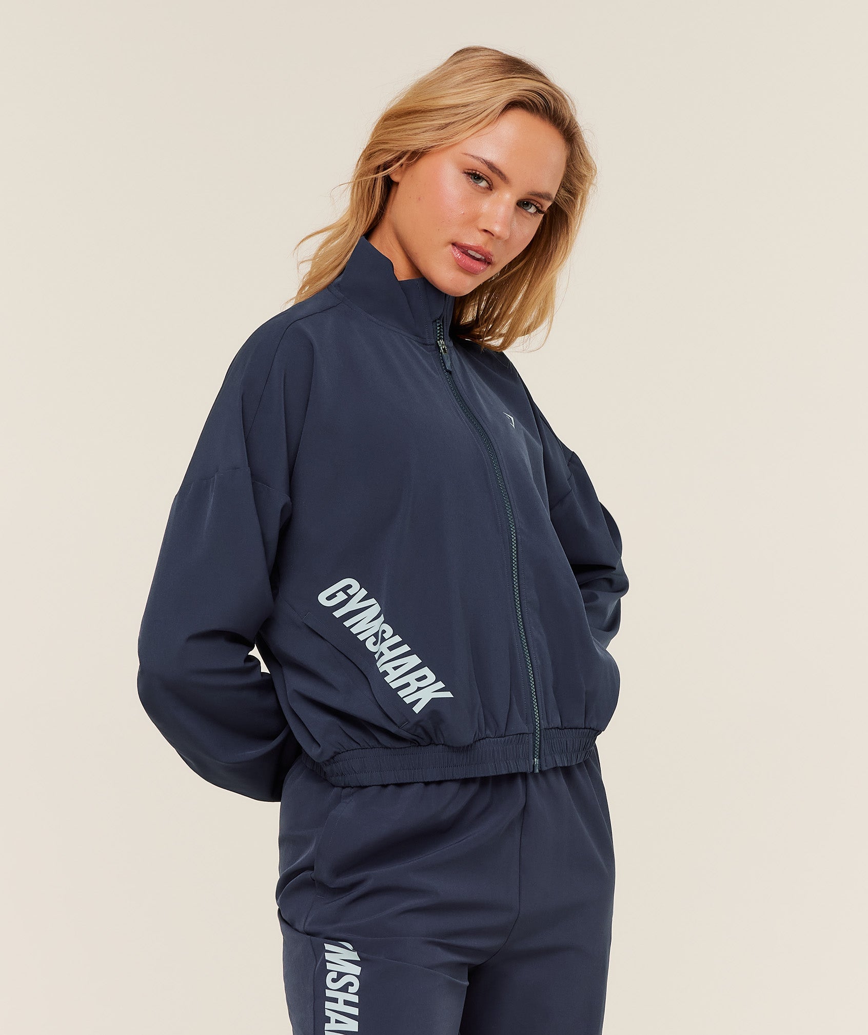 Women's Gymshark Training Everyday Woven Jacket Heavy Blue