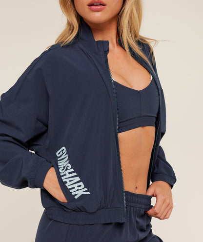 Women's Gymshark Training Everyday Woven Jacket Heavy Blue