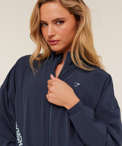Women's Gymshark Training Everyday Woven Jacket Heavy Blue