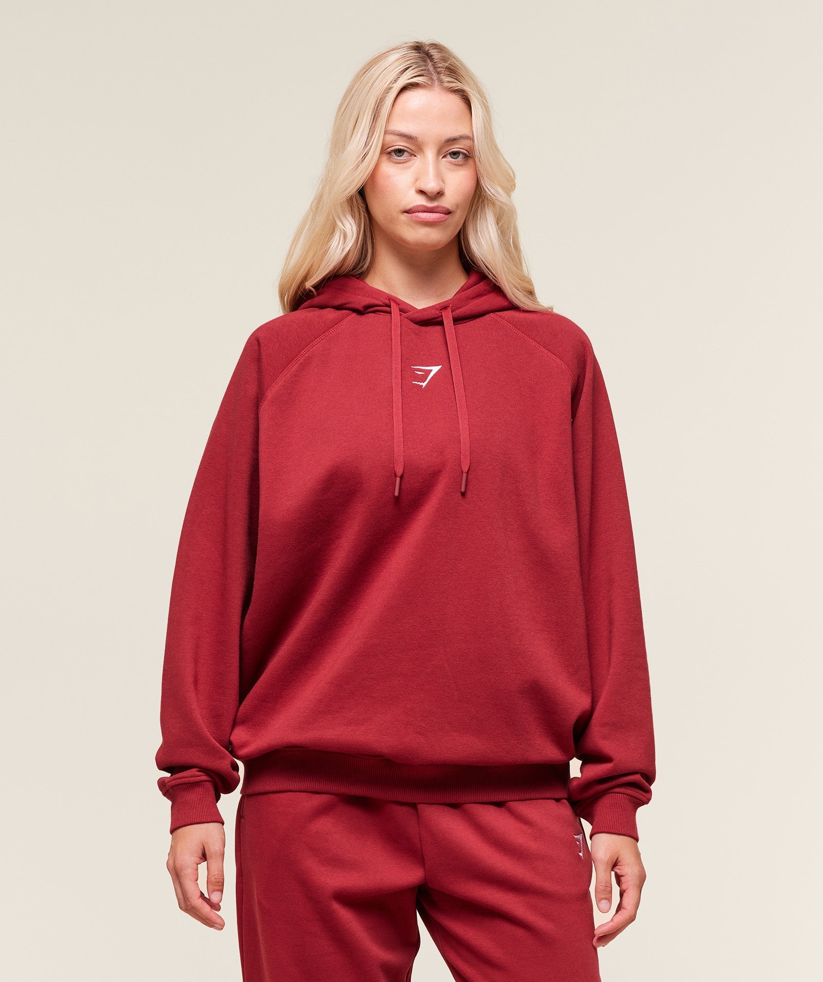 Women's Gymshark Training Oversized Fleece Hoodie Athletic Burgundy