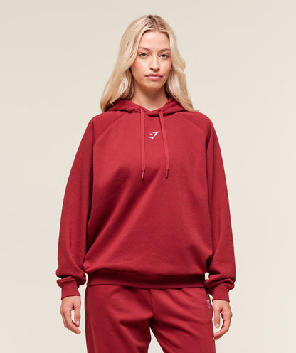 Women's Gymshark Training Oversized Fleece Hoodie Athletic Burgundy