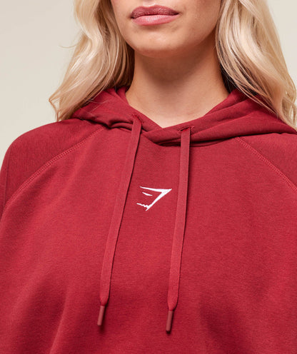 Women's Gymshark Training Oversized Fleece Hoodie Athletic Burgundy
