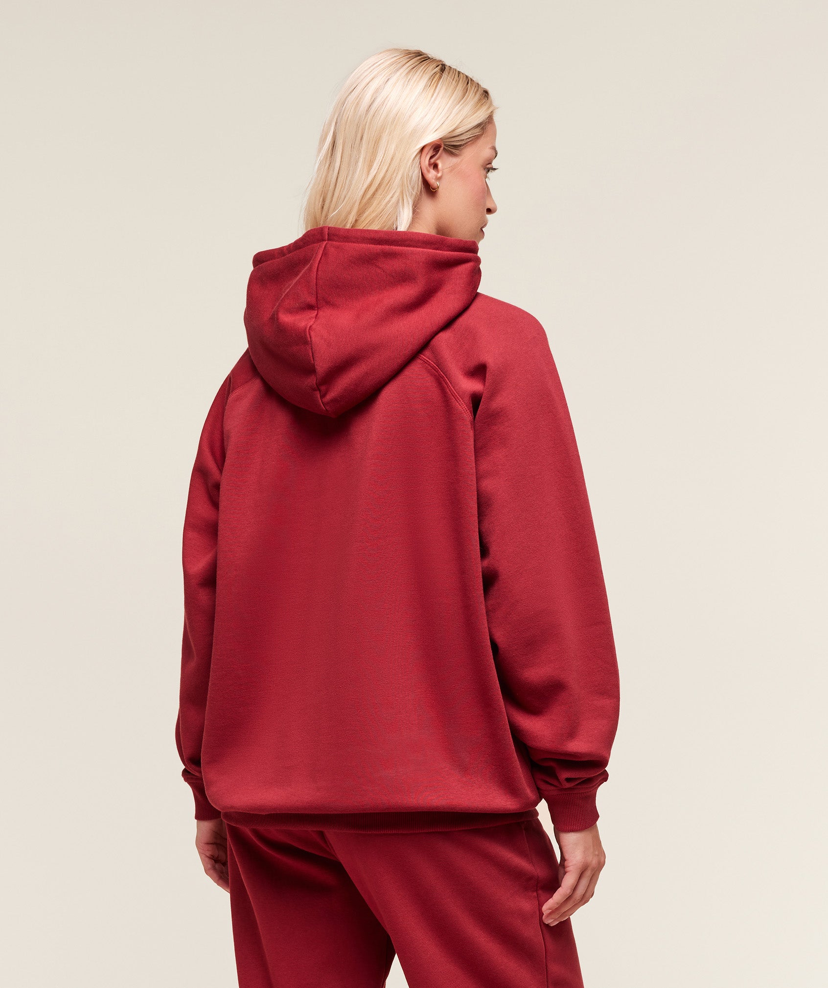 Women's Gymshark Training Oversized Fleece Hoodie Athletic Burgundy