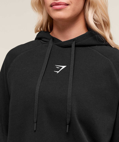 Women's Gymshark Training Oversized Fleece Hoodie Black
