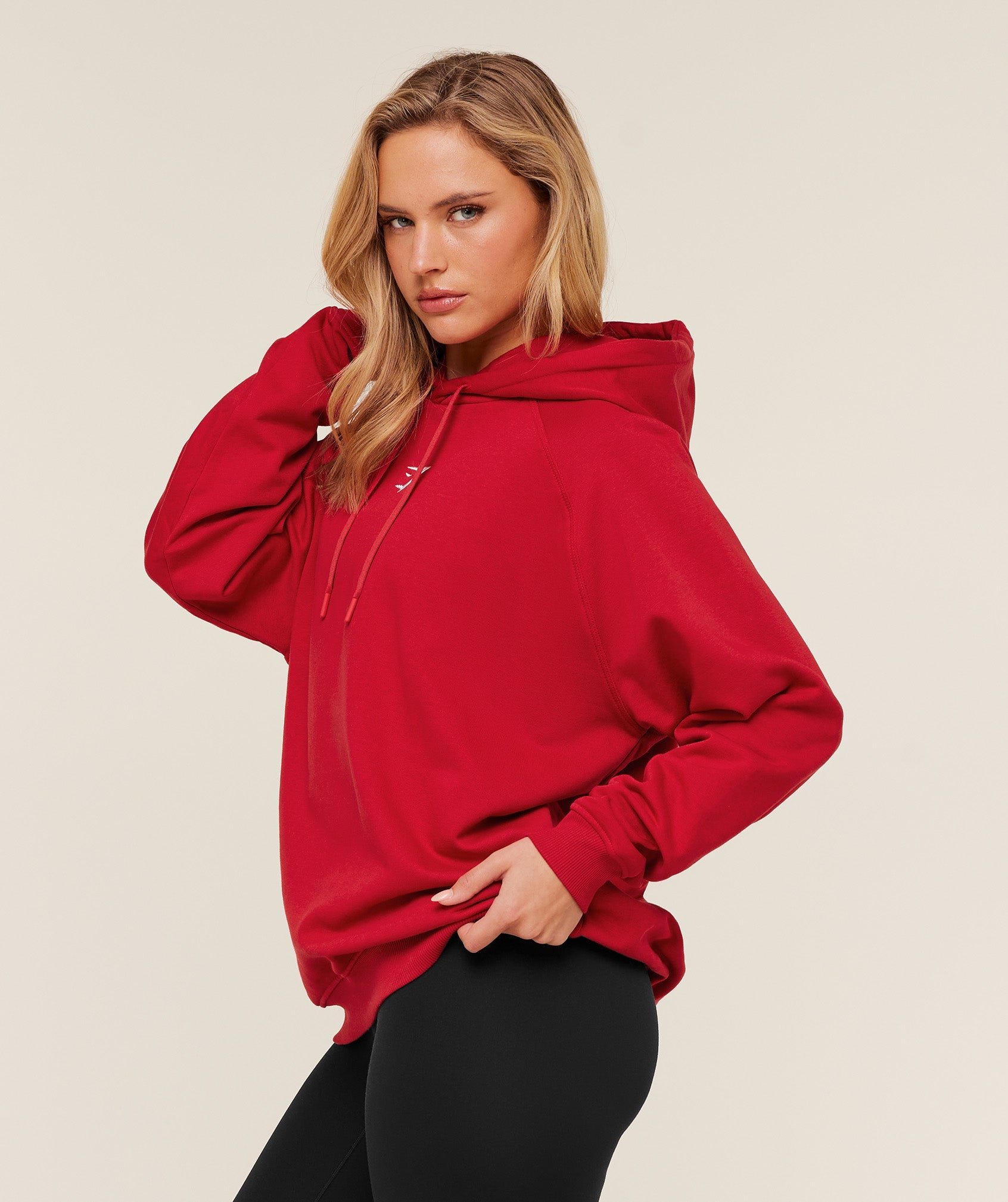 Women's Gymshark Training Oversized Fleece Hoodie Carmine Red