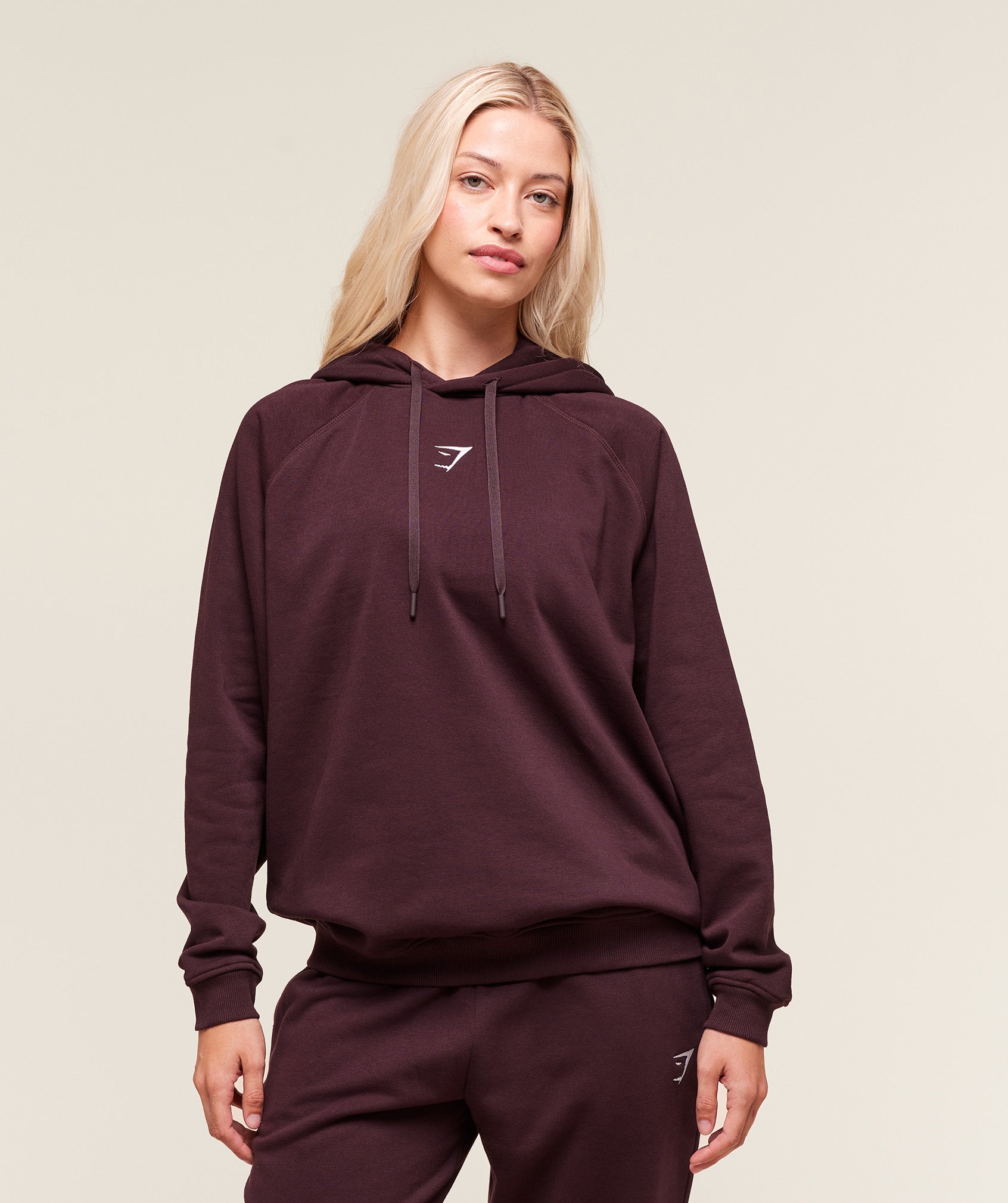 Women's Gymshark Training Oversized Fleece Hoodie Cherry Purple