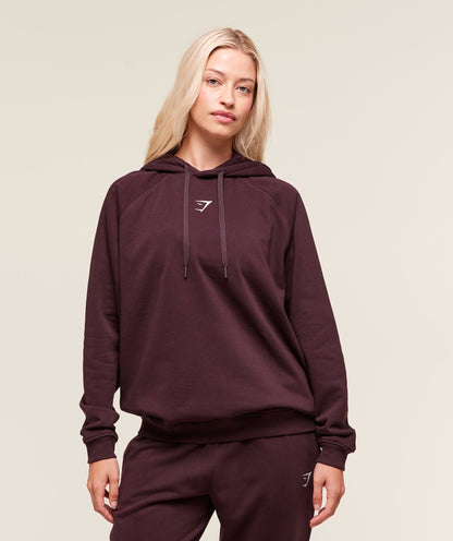Women's Gymshark Training Oversized Fleece Hoodie Cherry Purple