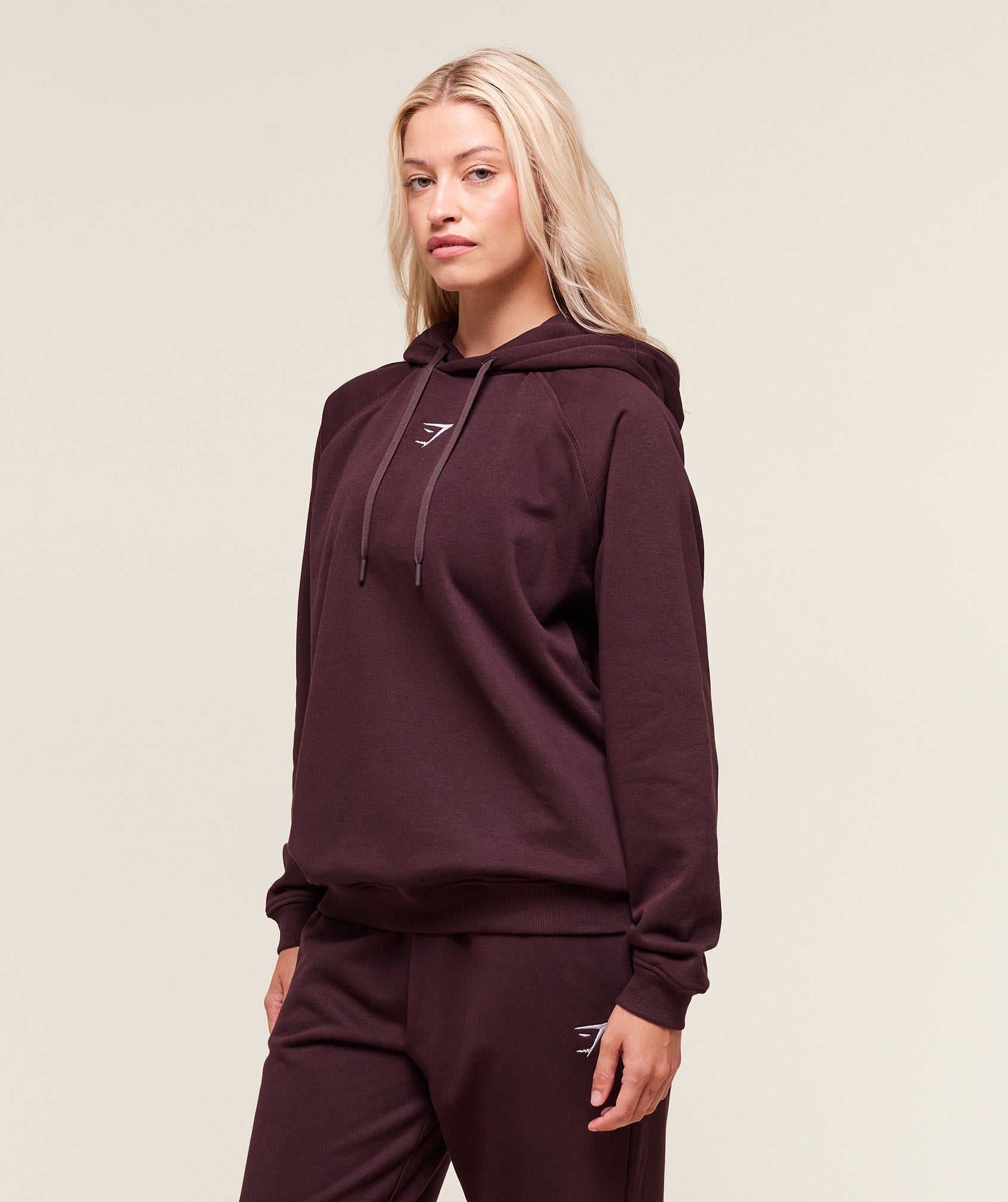 Women's Gymshark Training Oversized Fleece Hoodie Cherry Purple