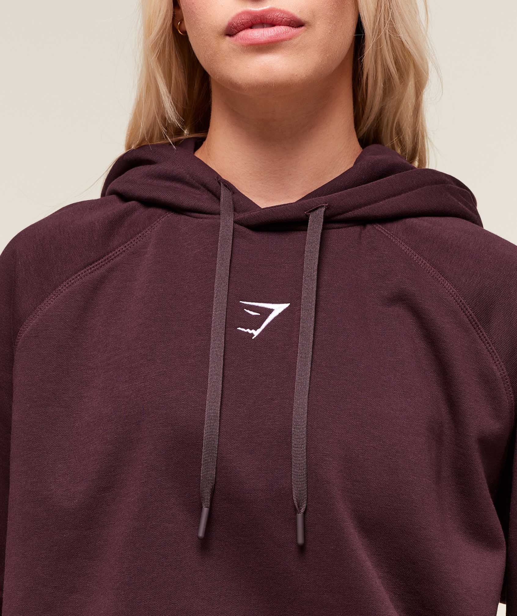 Women's Gymshark Training Oversized Fleece Hoodie Cherry Purple