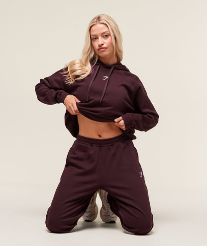 Women's Gymshark Training Oversized Fleece Hoodie Cherry Purple