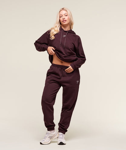 Women's Gymshark Training Oversized Fleece Hoodie Cherry Purple