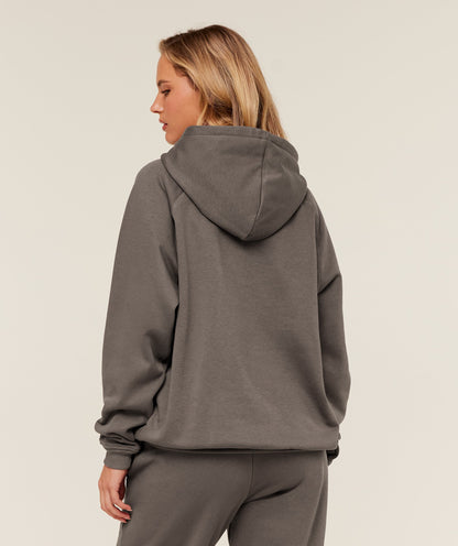 Women's Gymshark Training Oversized Fleece Hoodie Cool Brown