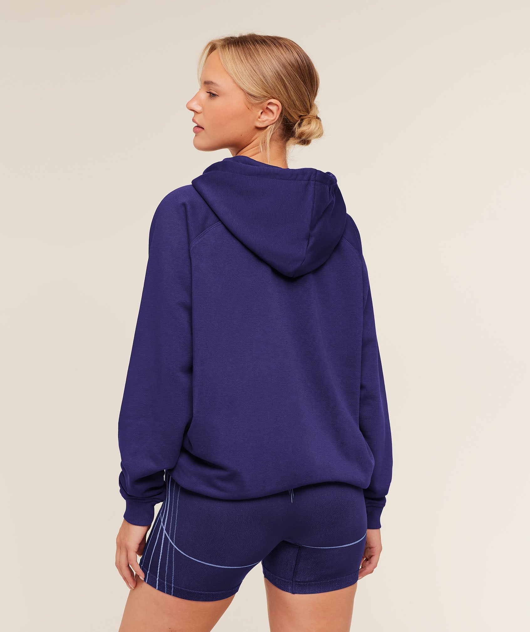 Women's Gymshark Training Oversized Fleece Hoodie Indigo Purple