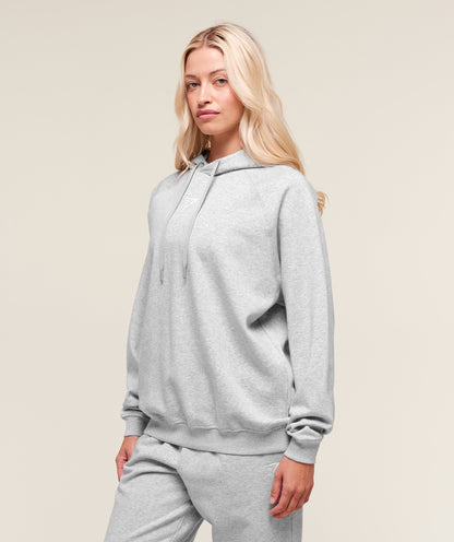 Women's Gymshark Training Oversized Fleece Hoodie Light Grey Core Marl