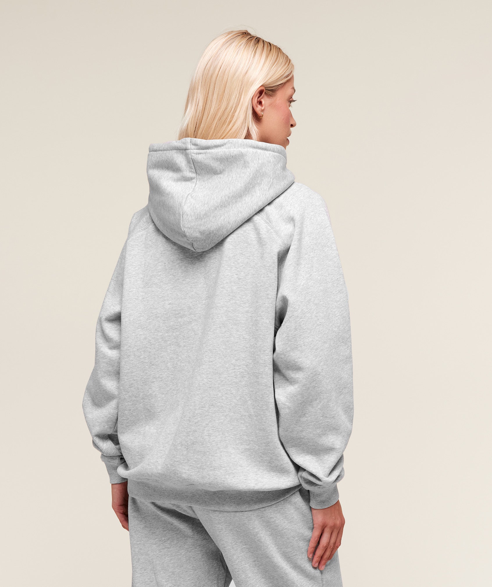 Women's Gymshark Training Oversized Fleece Hoodie Light Grey Core Marl