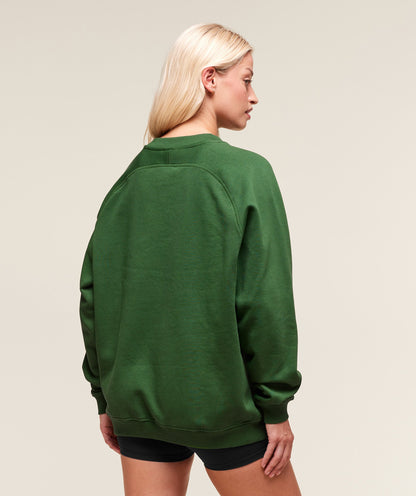 Women's Gymshark Training Oversized Fleece Sweatshirt Athletic Green