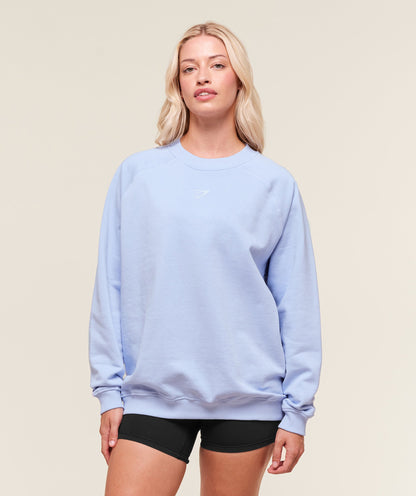 Women's Gymshark Training Oversized Fleece Sweatshirt Peri Blue